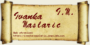 Ivanka Maslarić vizit kartica